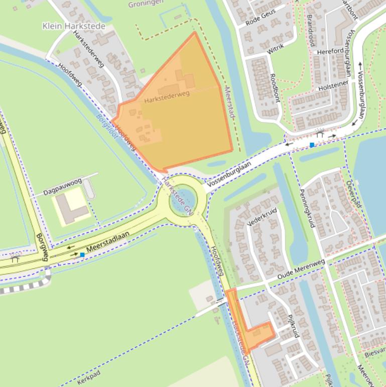 Kaart van postcodegebied 9614AG.