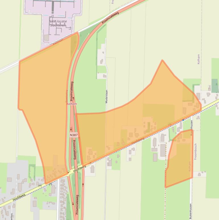 Kaart van postcodegebied 9615AA.