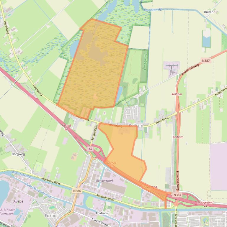 Kaart van postcodegebied 9615AD.