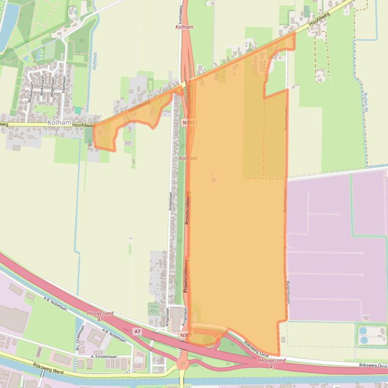 Kaart van postcodegebied 9615AE.