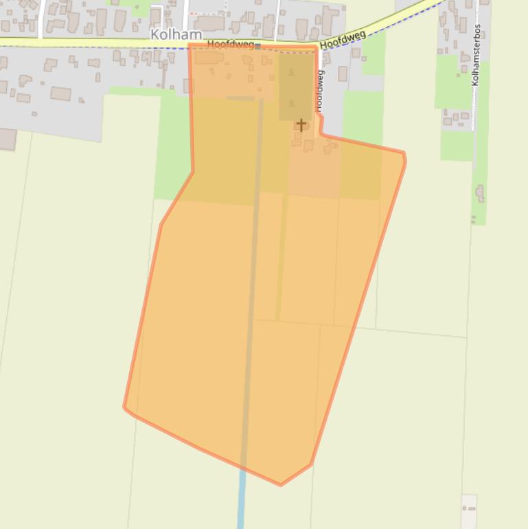 Kaart van postcodegebied 9615AG.