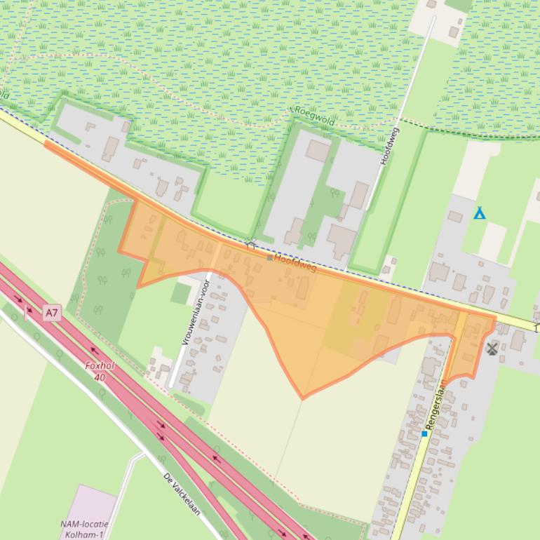 Kaart van postcodegebied 9615AH.