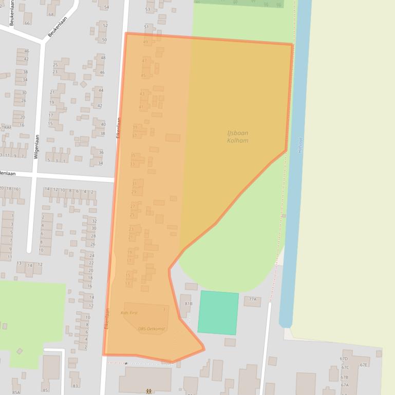 Kaart van postcodegebied 9615AP.