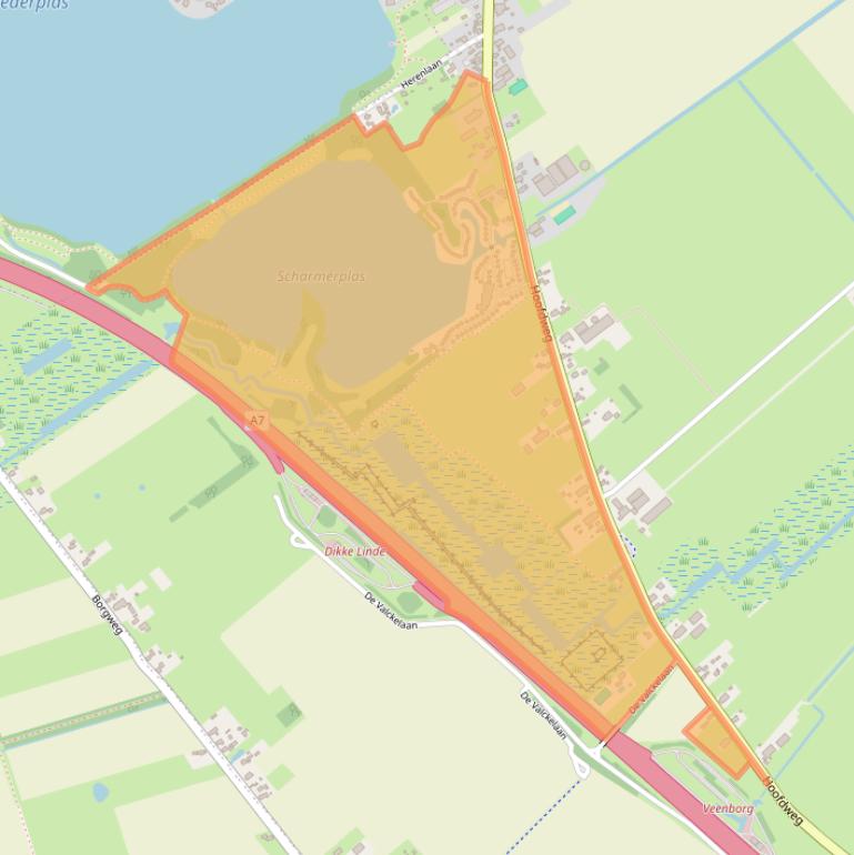 Kaart van postcodegebied 9616TD.