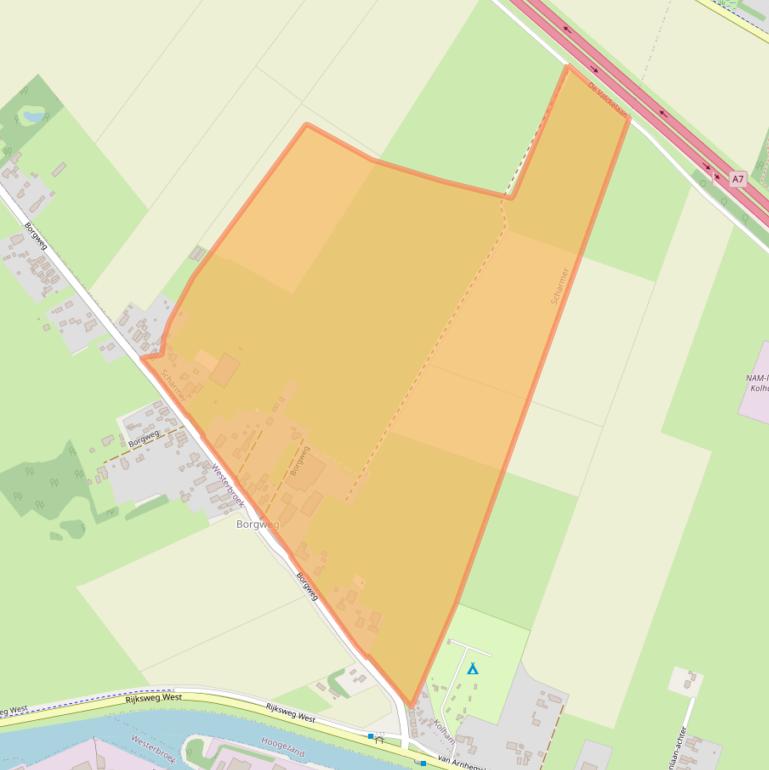 Kaart van postcodegebied 9616TL.