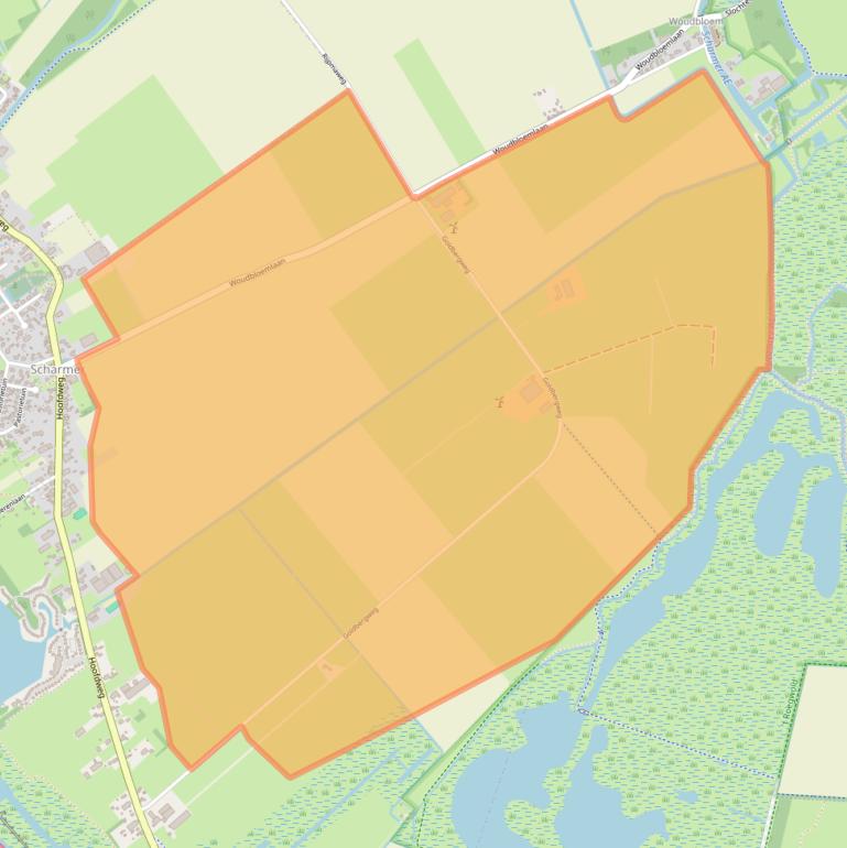 Kaart van postcodegebied 9616TM.