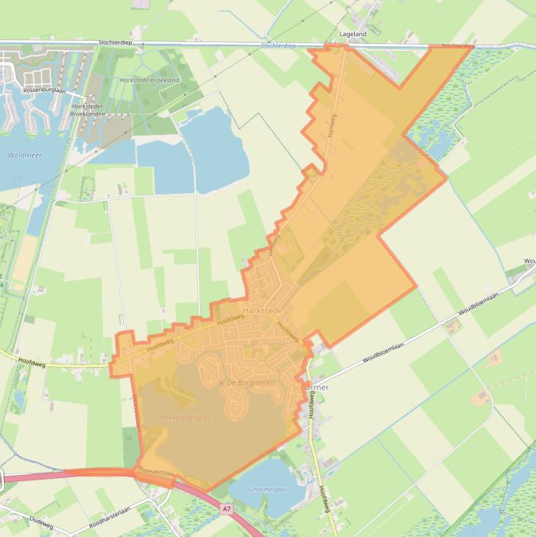 Kaart van postcodegebied 9617.