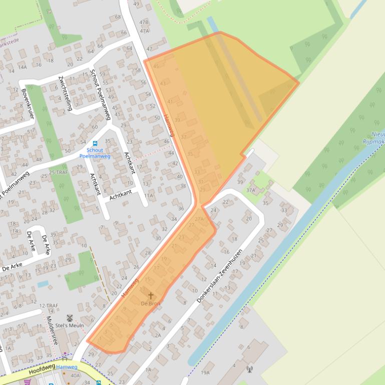 Kaart van postcodegebied 9617AP.