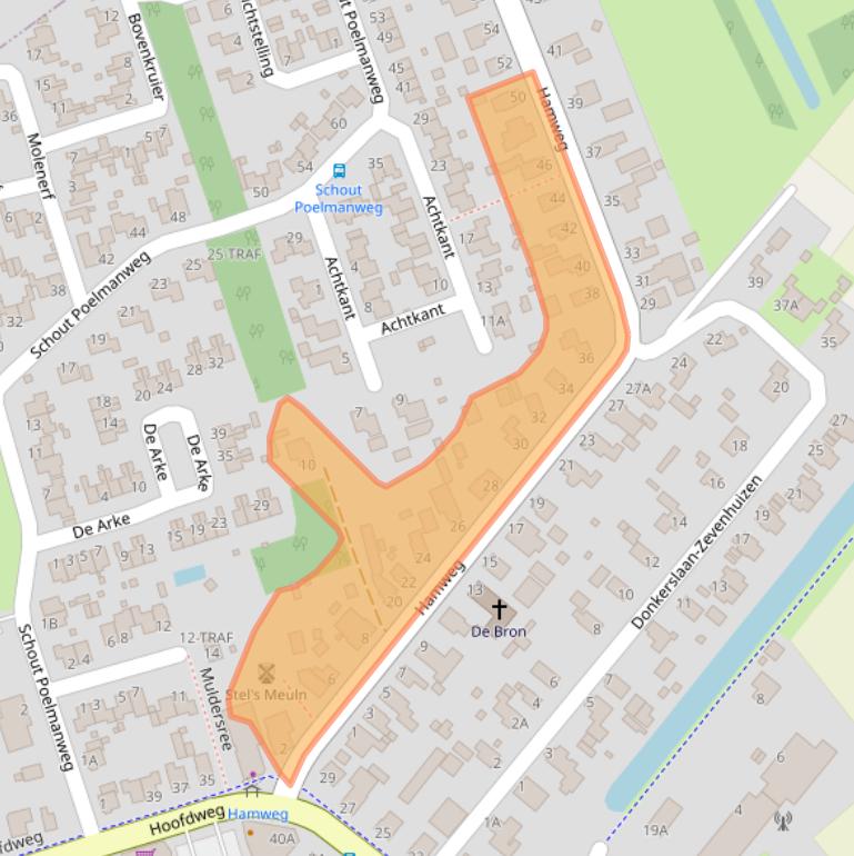 Kaart van postcodegebied 9617AS.