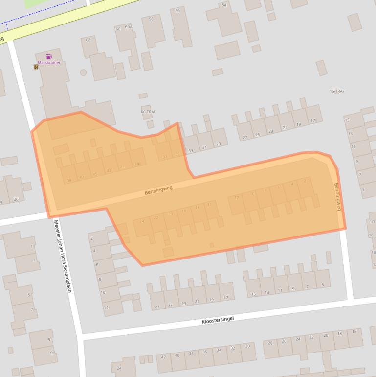 Kaart van postcodegebied 9617BG.