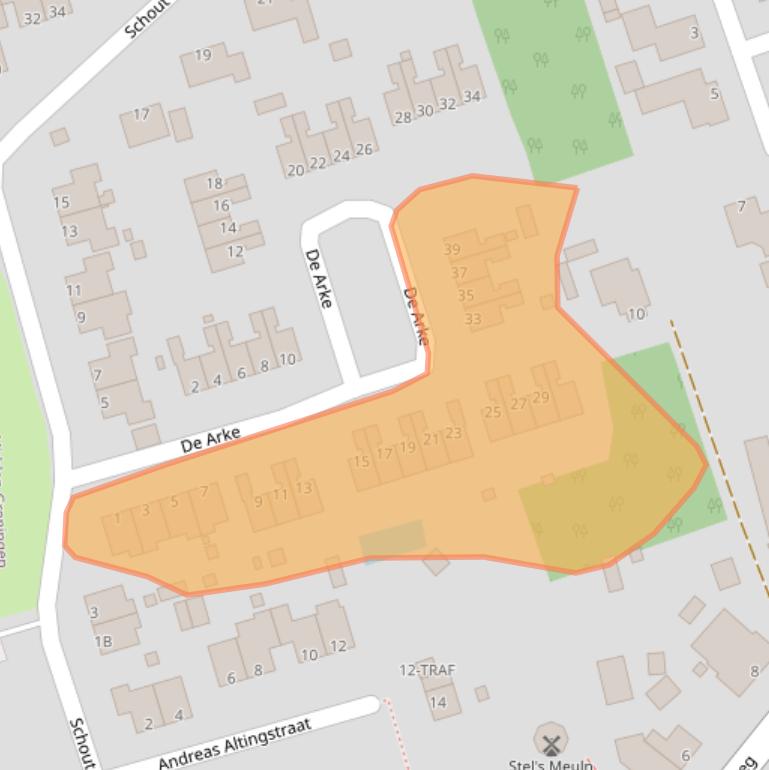 Kaart van postcodegebied 9617BH.