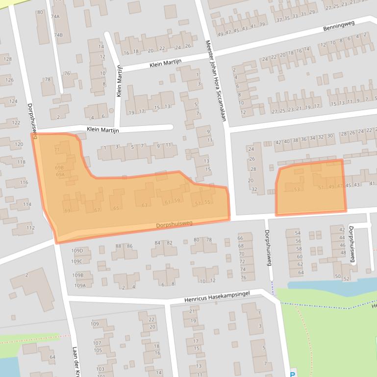 Kaart van postcodegebied 9617BM.