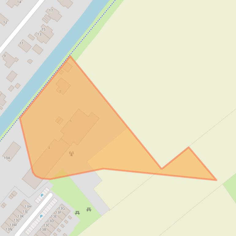 Kaart van postcodegebied 9617CA.