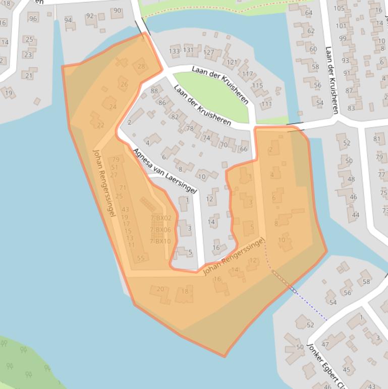 Kaart van postcodegebied 9617ER.