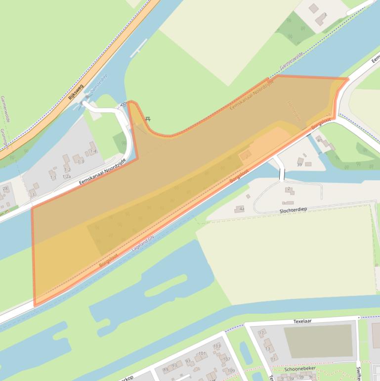 Kaart van postcodegebied 9617TD.