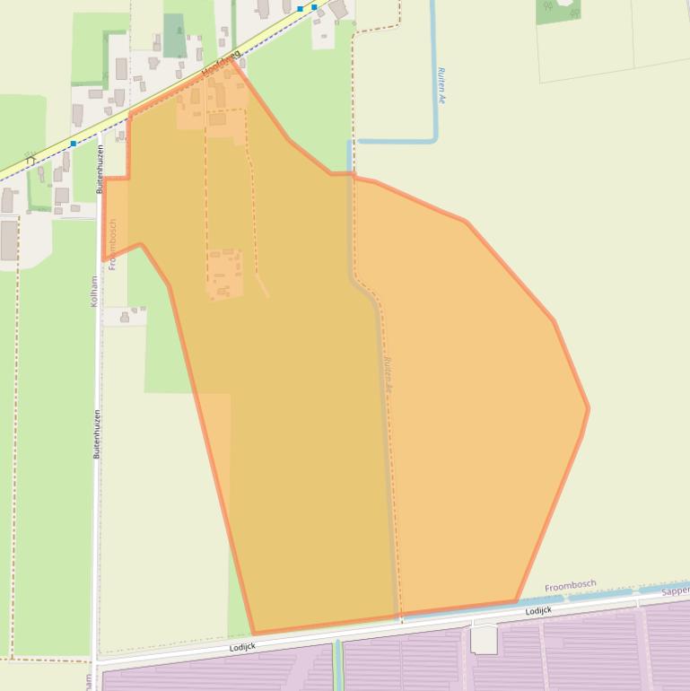 Kaart van postcodegebied 9619PJ.