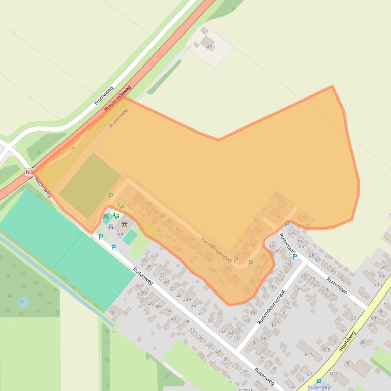 Kaart van postcodegebied 9619PR.