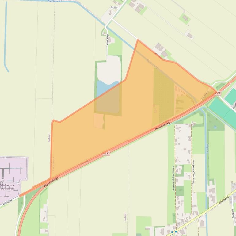 Kaart van postcodegebied 9619PS.