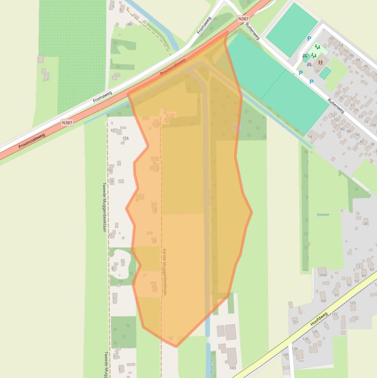 Kaart van postcodegebied 9619TA.