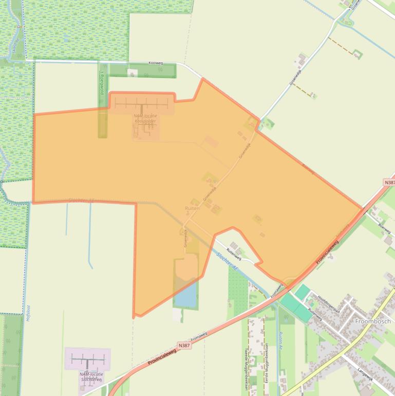 Kaart van postcodegebied 9619TE.