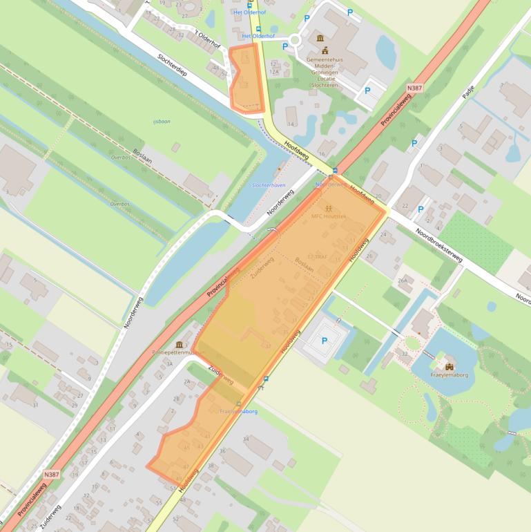 Kaart van postcodegebied 9621AC.