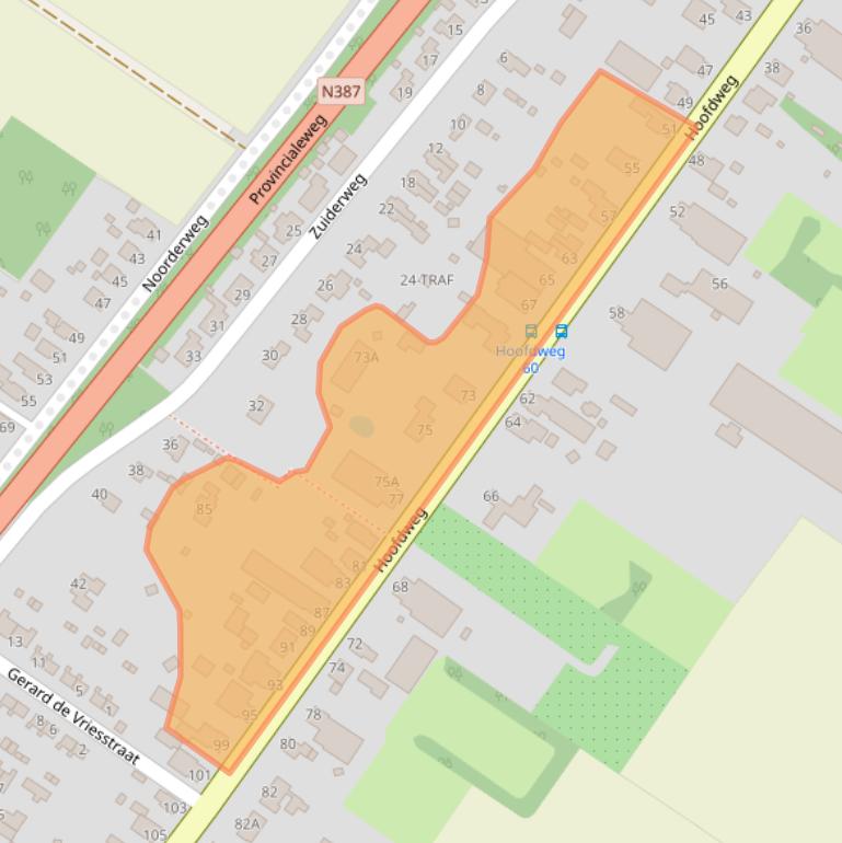 Kaart van postcodegebied 9621AD.