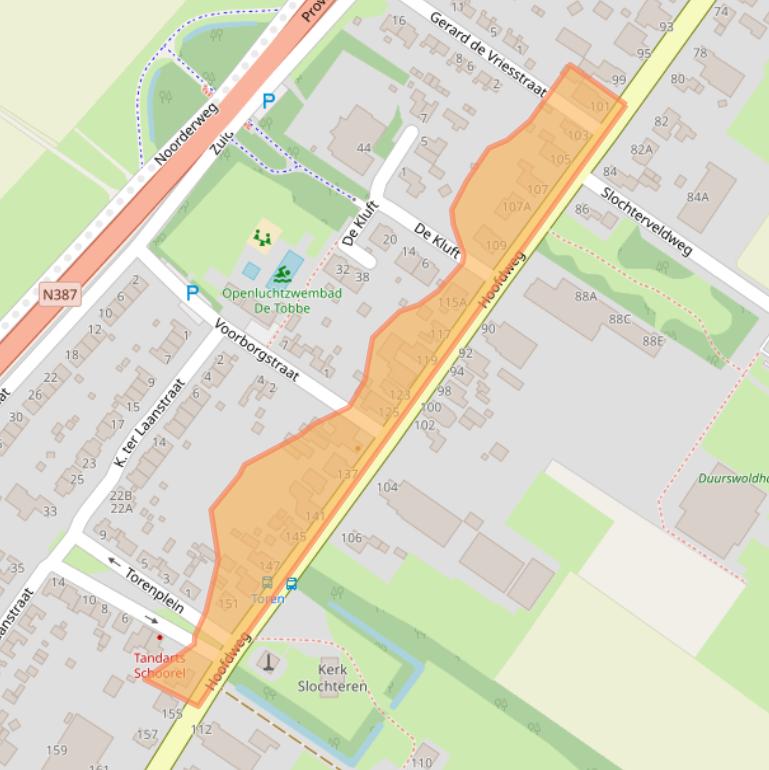 Kaart van postcodegebied 9621AG.