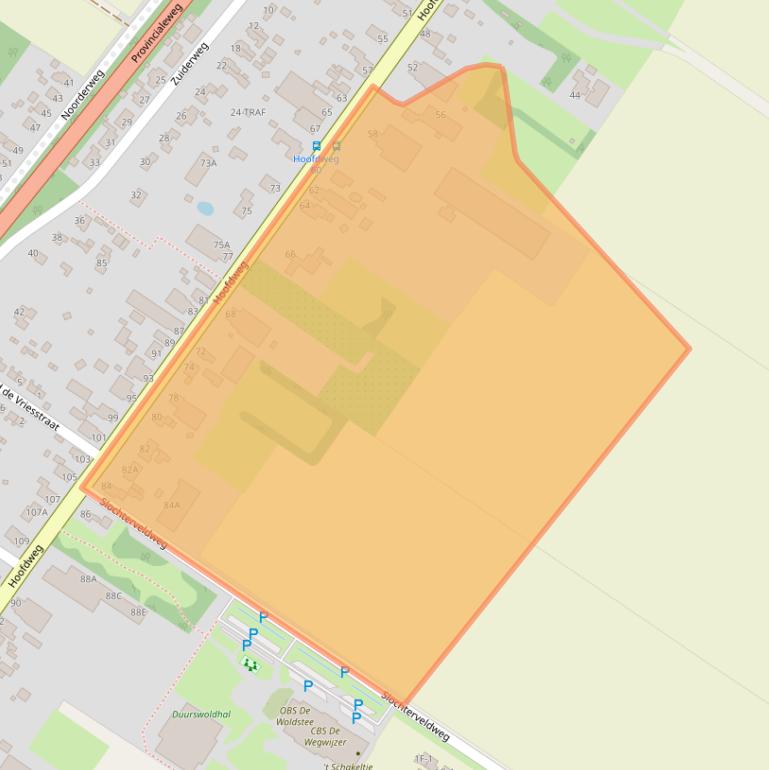 Kaart van postcodegebied 9621AM.