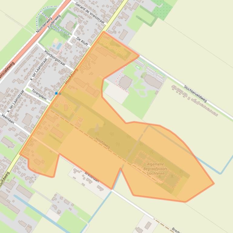 Kaart van postcodegebied 9621AN.