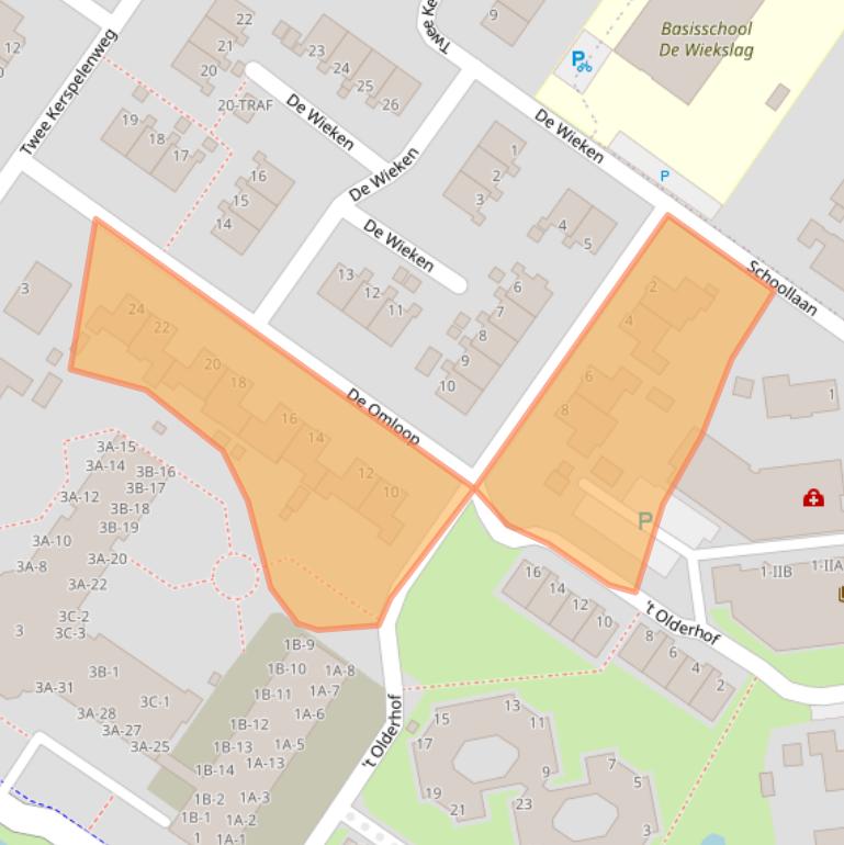 Kaart van postcodegebied 9621AT.