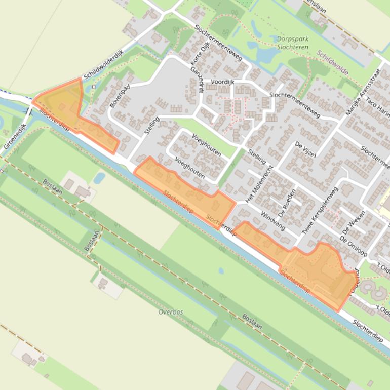 Kaart van postcodegebied 9621BA.