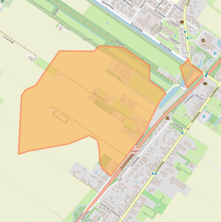 Kaart van postcodegebied 9621BM.