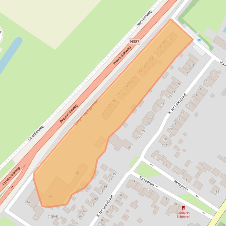 Kaart van postcodegebied 9621BS.