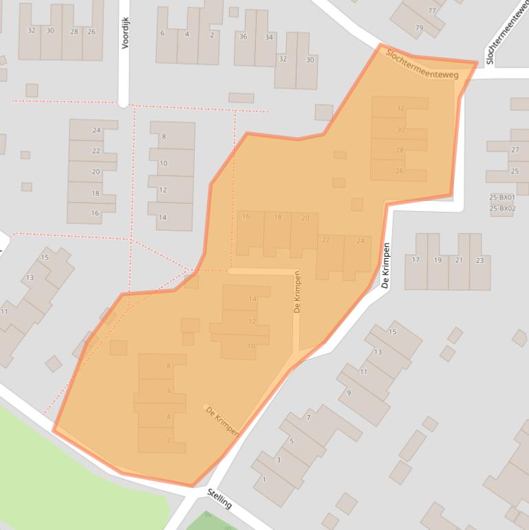 Kaart van postcodegebied 9621CD.