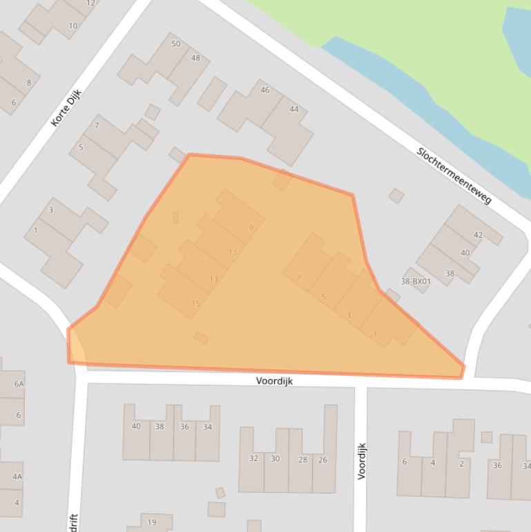 Kaart van postcodegebied 9621CH.