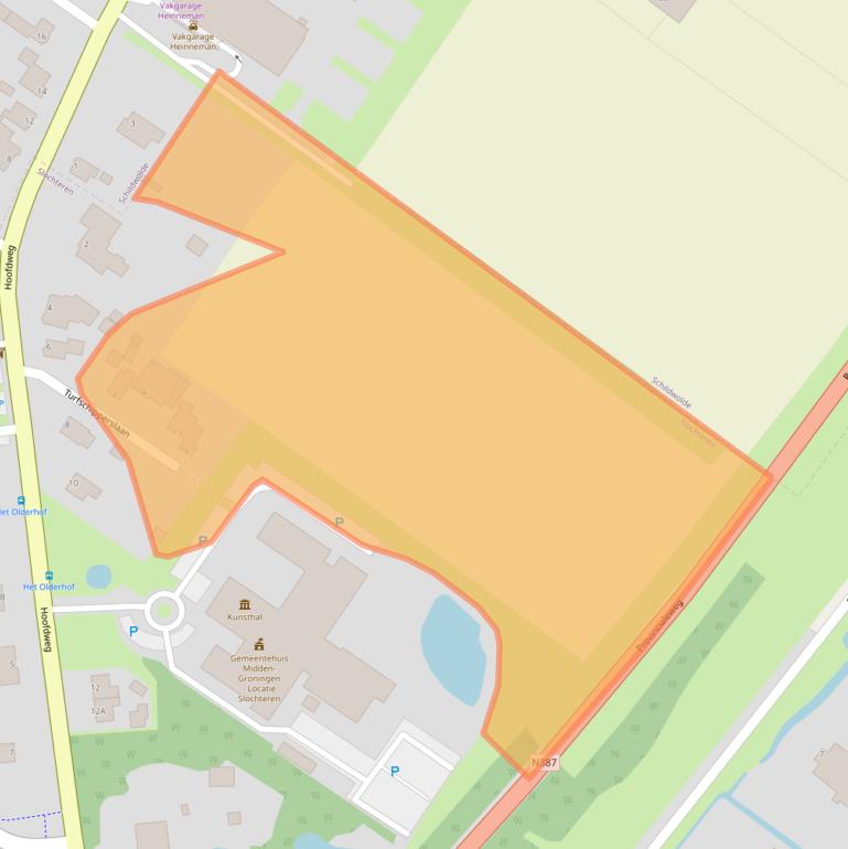 Kaart van postcodegebied 9621CL.