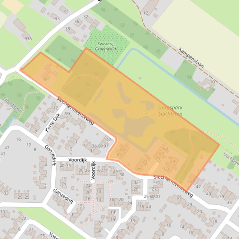 Kaart van postcodegebied 9621CN.