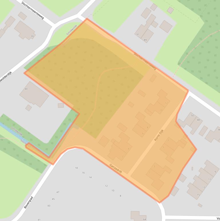 Kaart van postcodegebied 9621CT.