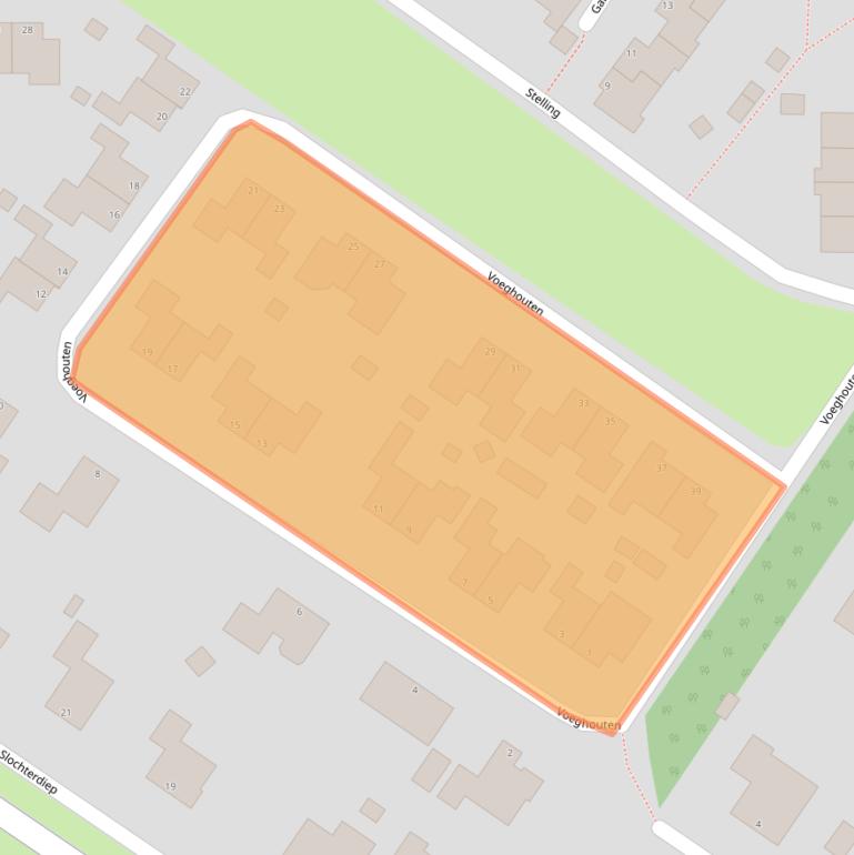 Kaart van postcodegebied 9621DA.