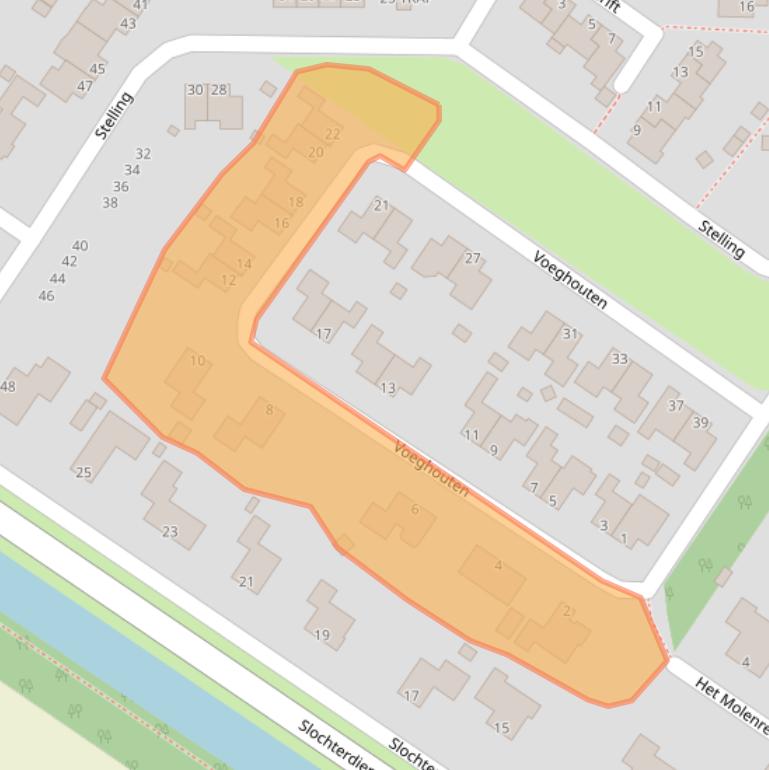 Kaart van postcodegebied 9621DB.