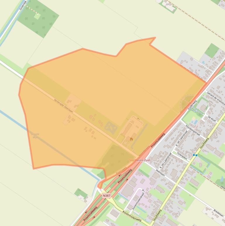 Kaart van postcodegebied 9621TP.