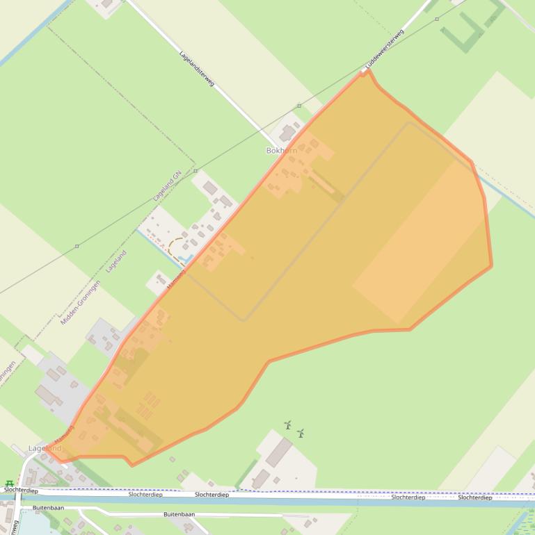 Kaart van postcodegebied 9623PA.