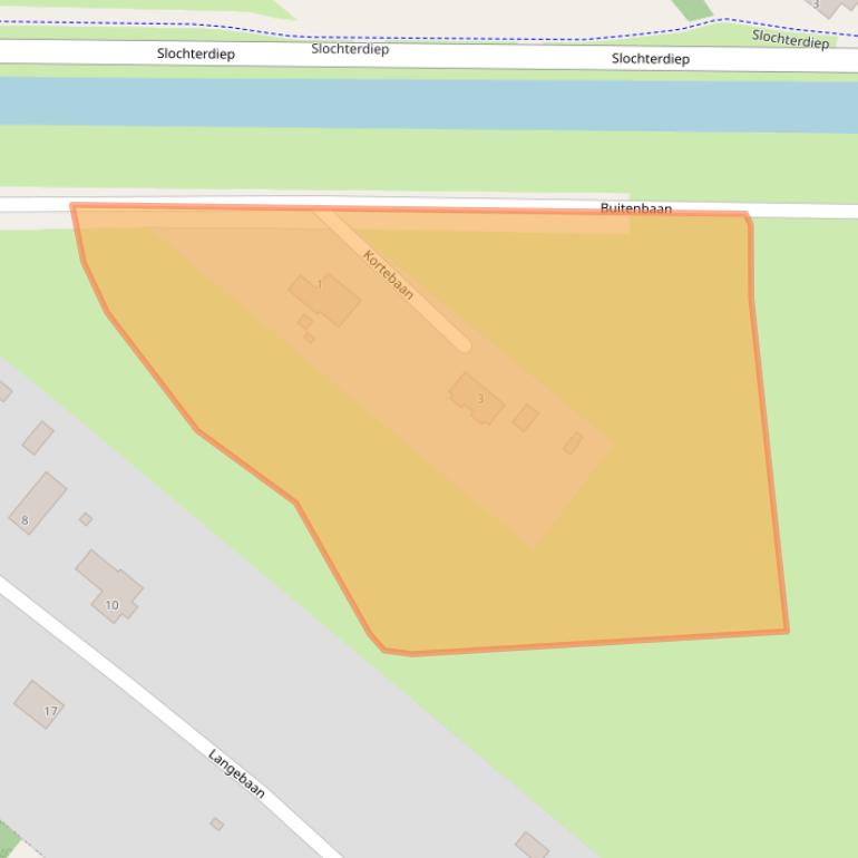 Kaart van postcodegebied 9623PJ.