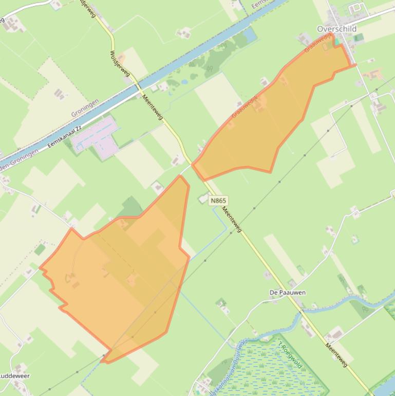 Kaart van postcodegebied 9625PA.