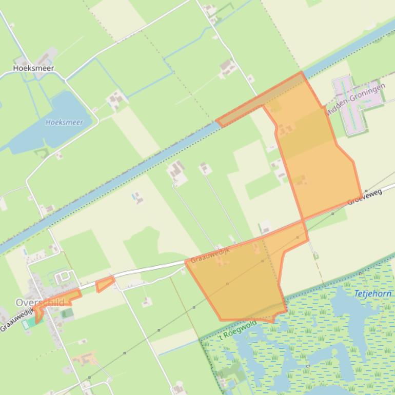 Kaart van postcodegebied 9625PB.