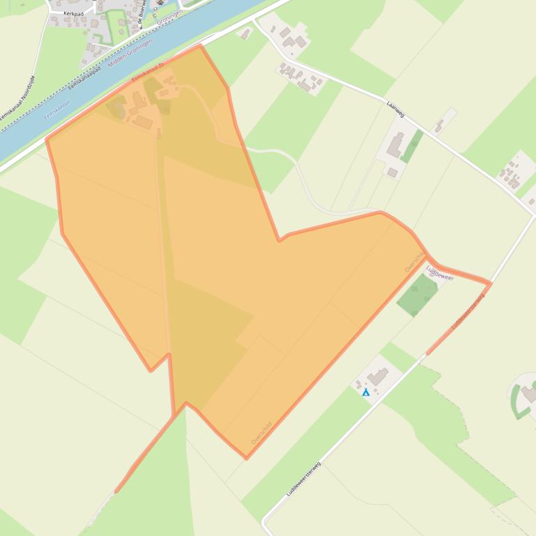 Kaart van postcodegebied 9625TK.