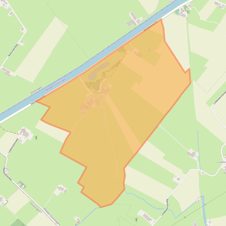 Kaart van postcodegebied 9625TL.