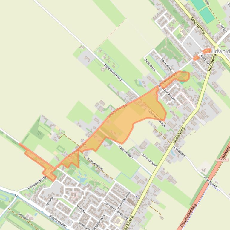 Kaart van postcodegebied 9626AS.