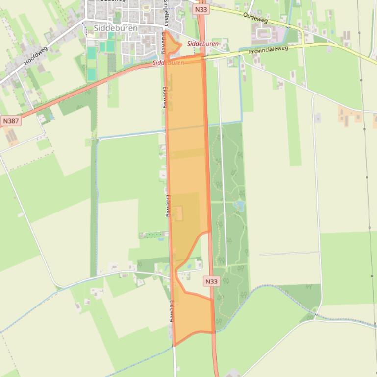 Kaart van postcodegebied 9628AR.