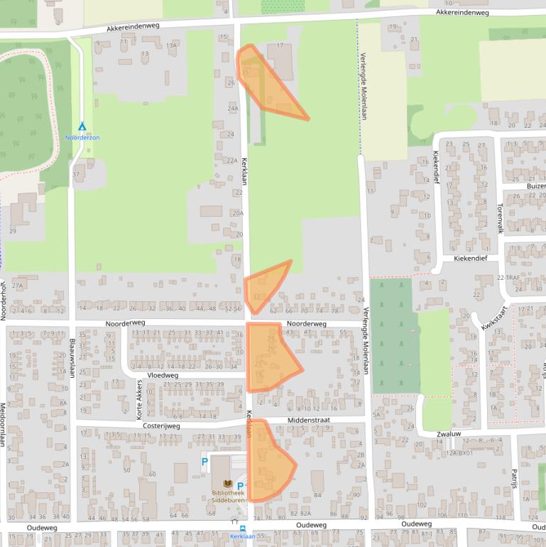 Kaart van postcodegebied 9628AT.